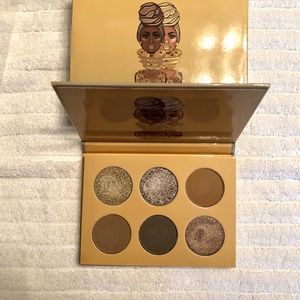Juvia's Place The Taupes Eyeshadow Palette--a few colors swatched: comes in box